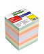Блок бумаги для заметок "Стамм", 9x9x9см, 5 цветов, непроклеенный, в плёнке