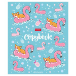 Тетрадь "Hatber Eco", 48л, А5, клетка, на скобе, серия "Забавные корги"