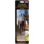 Набор кистей "Hatber", №1,2,3,4,5, белка, круглые, 5шт в блистере