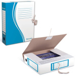 Папка картонная архивная на завязках "Brauberg", 325x260x75мм, 700 листов, синяя