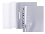 Папка-скоросшиватель пластиковая "Hatber", А4, 140/180мкм, перфорация, прозрачный верх, серая