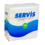 Бумажные салфетки "Servis", 1 слой, цветные, упакованы по 100шт