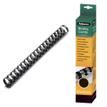 Пружины пластиковые для переплёта "Fellowes", 12мм, 56-80л, чёрные, 100шт в упаковке