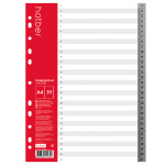 Набор пластиковых разделителей листов "Hatber", А4, 31л, 1-31, серые, в плёнке