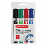 Набор маркеров для доски "Brauberg Neo", 5мм, круглый наконечник, спиртовая основа, с клипом, 4 цвета, 4шт в ПВХ-упаковке