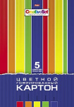 Набор цветного картона "Hatber", 5л, 5цв, А4, 195x280мм, гофрированный, в папке, серия "Creative Set"