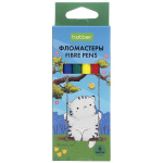 Фломастеры "Hatber Eco", 6 цветов, серия "Приключения кота Пирожка", в картонной упаковке