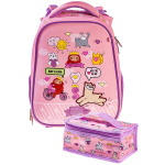 Рюкзак "Hatber", 37x29x17см, EVA-материал, 2 отделения, 2 кармана, светоотражающие элементы, в комплекте термосумка 18x10x8см, серия "Ergonomic Classi