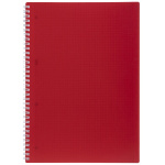 Тетрадь "Hatber", 80л, А4, клетка, многоуровневая перфорация, пластиковая обложка, на гребне, серия "Canvas - Красная"