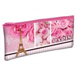 Пенал "Hatber", 205х110мм, мягкий, на молнии, серия "Цветущий Париж"