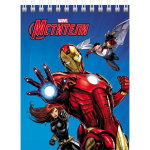 Блокнот "Hatber", 40л, А6, клетка, лак, на гребне, серия "Мстители"