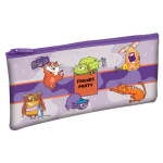 Пенал "Hatber", 205х110мм, мягкий, на молнии, серия "Забавные истории"