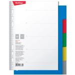 Набор пластиковых разделителей листов "Berlingo", А5, 5л, 130мкм, без индексации, 5 цветов, в плёнке