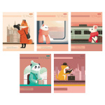 Тетрадь "Hatber", 48л, А5, клетка, тиснение, на скобе, серия "Путешествуй"