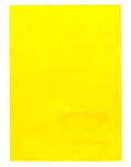 Папка-уголок пластиковая "Hatber", А4, 180мкм, с карманом для визитки, жёлтая
