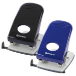 Дырокол "Brauberg Style", 50л, линейка, металлический корпус и основание, ассорти, картонная упаковка