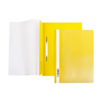 Папка-скоросшиватель пластиковая "Hatber", А4, 140/180мкм, прозрачный верх, жёлтая