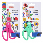 Ножницы детские "Hatber", 13,5см, нержавеющее лезвие, с линейкой, ассорти, серия "Мульти", в блистере