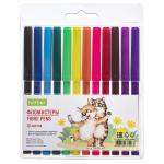 Фломастеры "Hatber Eco", 12 цветов, серия "Pets Story", в блистере