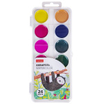 Акварель медовая полусухая "Hatber", 24 цвета, без кисти, серия "Colora", пластиковый пенал