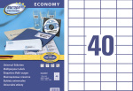 Самоклеящиеся универсальные этикетки "Avery Europe 100", 52,5x29,7мм, 40 делений, белые, 18 листов в упаковке