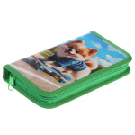 Пенал "Hatber", 190х115мм, 1 отделение, на молнии, ламинация, тиснение, таблица умножения, серия "Весёлая прогулка"