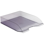 Лоток пластиковый горизонтальный для документов А4 "Стамм Дельта", 315х250х60мм, тонированный, серый