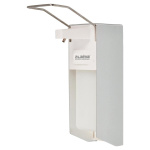 Диспенсер алюминиевый для жидкого мыла "Laima Pro", 1л, локтевой привод, наливной, белый