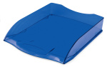 Лоток пластиковый горизонтальный для документов А4 "Hatber", 340x280x70мм, тонированный, синий