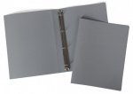 Папка пластиковая "Hatber", А4, на 4-х кольцах, 500мкм, корешок 25мм, серия "Line - Серая"