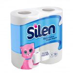 Туалетная бумага "Silen", 2 слоя, белая, упакованы по 4 рулона