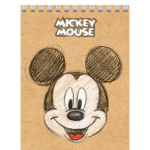 Блокнот "Hatber", 40л, А6, клетка, лак, на гребне, серия "Микки Маус"