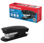 Степлер "Erich Krause Eco", №24/6, 30л, пластиковый корпус, металлический механизм, чёрный, в картонной упаковке