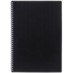 Тетрадь "Hatber", 80л, А4, клетка, многоуровневая перфорация, пластиковая обложка, на гребне, серия "Velvet - Чёрная"