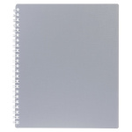 Тетрадь "Hatber", 80л, А5, клетка, пластиковая обложка, на гребне, серия "Canvas - Серая"