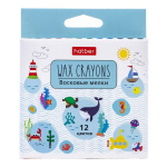 Мелки восковые "Hatber", 9мм, 12 цветов, круглый корпус, серия "Deep Forest", 9шт в картонной упаковке