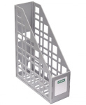 Лоток пластиковый вертикальный для документов А4 "Стамм", 295x250x85мм, сетчатый, сборный, серый