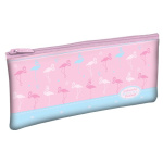 Пенал "Hatber", 205х110мм, мягкий, на молнии, серия "Фламинго"