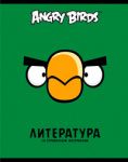Тетрадь предметная "Hatber", 48л, А5, линия, лак, на скобе, серия "Angry Birds - Литература"