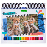 Фломастеры "Hatber Eco", 18 цветов, серия "Сафари", в картонной упаковке