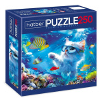 Пазлы "Hatber Premium", 250 элементов, А3, 400х280мм, серия "Котик на релакс"