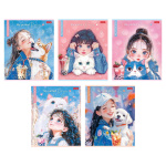 Тетрадь "Hatber", 48л, А5, клетка, ламинация "Soft-Tocuh", на скобе, серия "Bubble Tea"