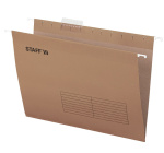 Папка картонная подвесная для документов "Staff", А4, 350х240мм, 80л, 200гр/м2, V-образная, крафтовая