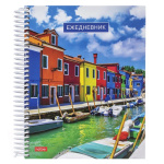 Ежедневник недатированный "Hatber", 96л, А5, твердая обложка, на пластиковой спирали, серия "Яркий квартал"