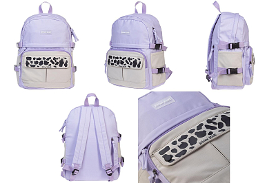 Рюкзак "Hatber", 41,5x30x17,5см, полиэстер, 1 отделение, 6 карманов, серия "Mimimilk: Bear - Сиреневый"