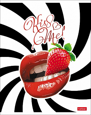 Тетрадь "Hatber", 48л, А5, клетка, на скобе, серия "Kiss Me"