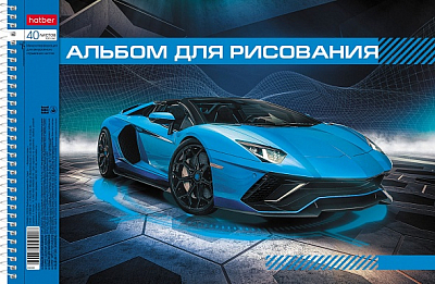 Альбом для рисования "Hatber", 40л, А4, лак, перфорация на отрыв, на спирали, серия "Автопанорама"