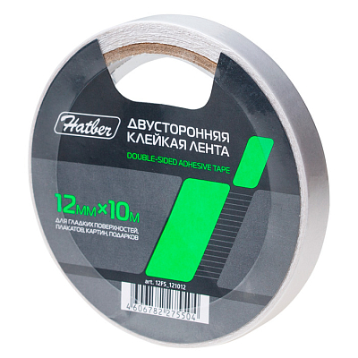 Клейкая канцелярская лента "Hatber", 12мм, 10м, 80мкм, двухсторонняя