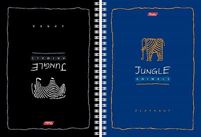 Тетрадь двойная "Hatber", 80л, А5, клетка, твёрдая обложка, на гребне, серия "Jungle Animals"