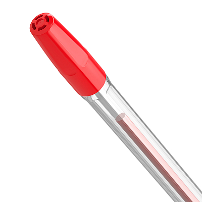 Ручка шариковая "Brauberg M-500 Classic", 0,7мм, красная, прозрачный корпус